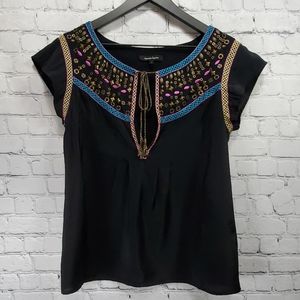 Nanette Lepore | Beaded Boho Cottagecore Blouse